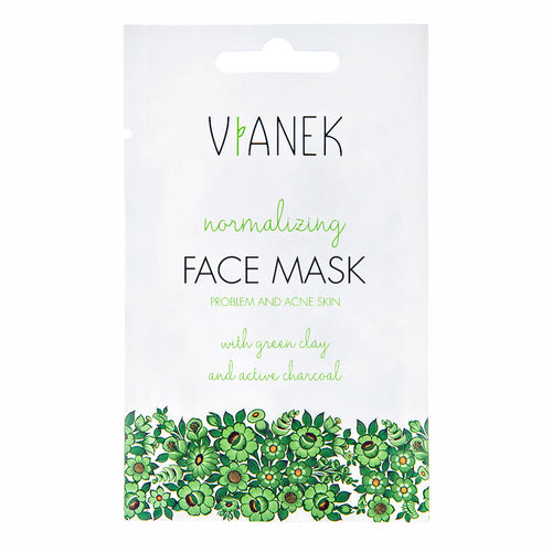 VIANEK Normalizing Face Mask for oily skin and acne with green clay and activated charcoal